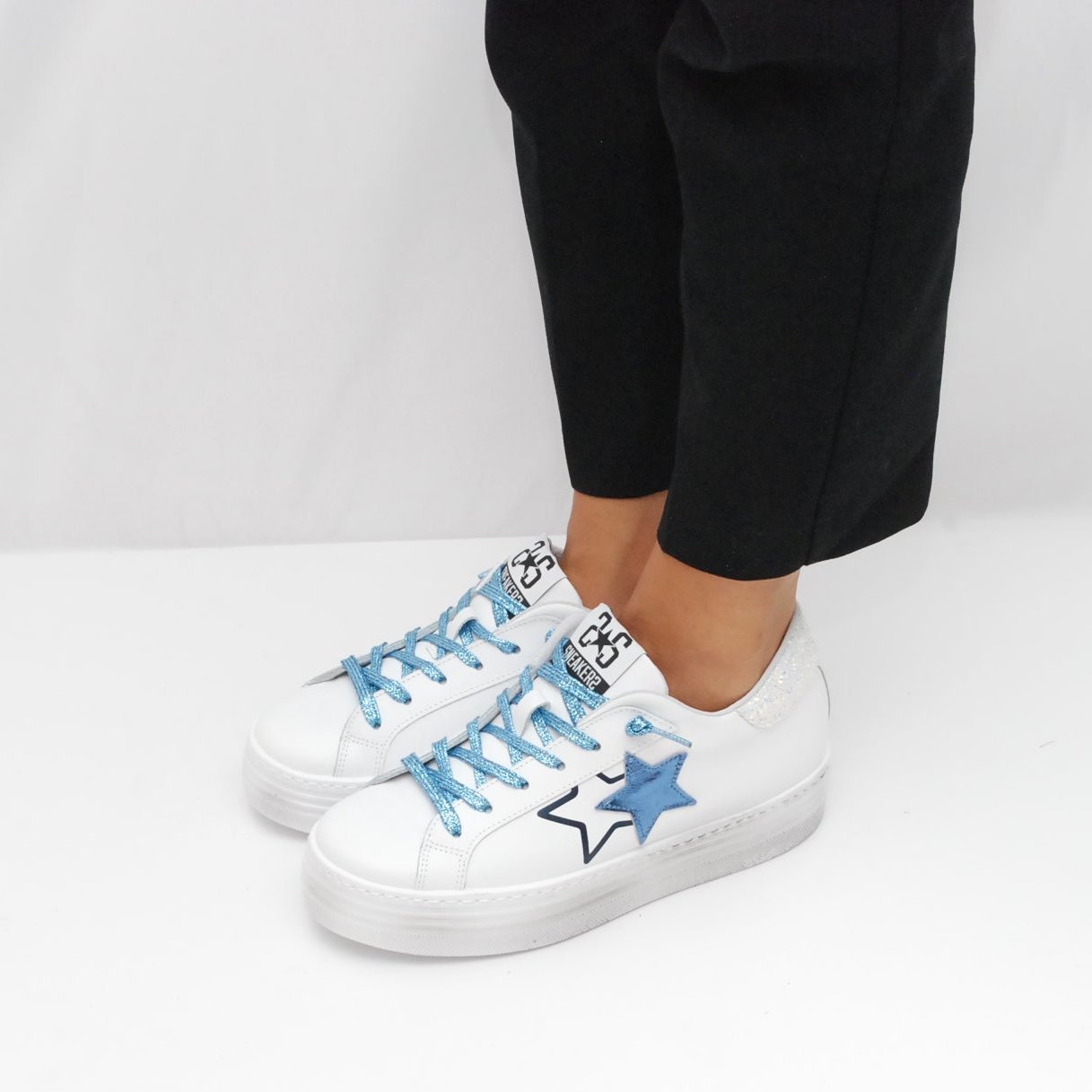 Sneakers Two Star in pelle