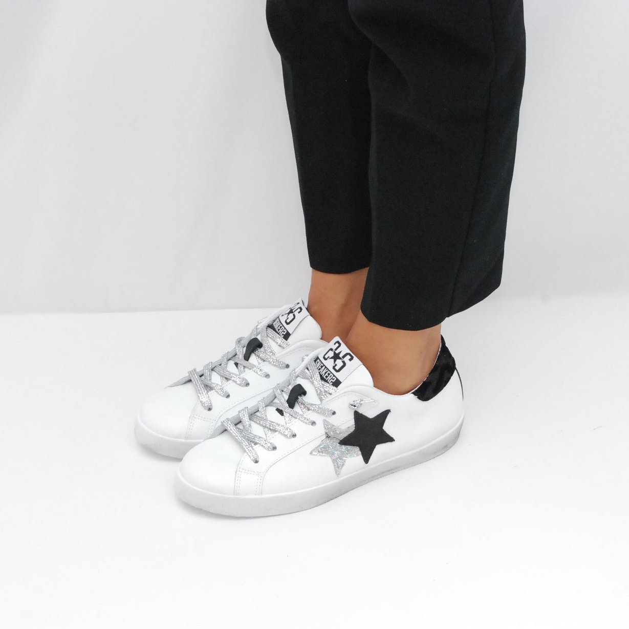 Sneakers Two Star in pelle