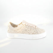 Sneakers Step: tomaia in tessuto con motivo rosetta, fodera in pelle, suola gomma 30 mm, allacciatura frontale