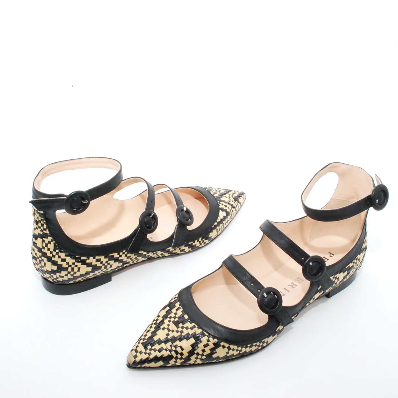 Ballerina Prosperine in pelle e rafia - Main Image