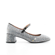 Mary Jane Bibilou in pelle rivestita in strass