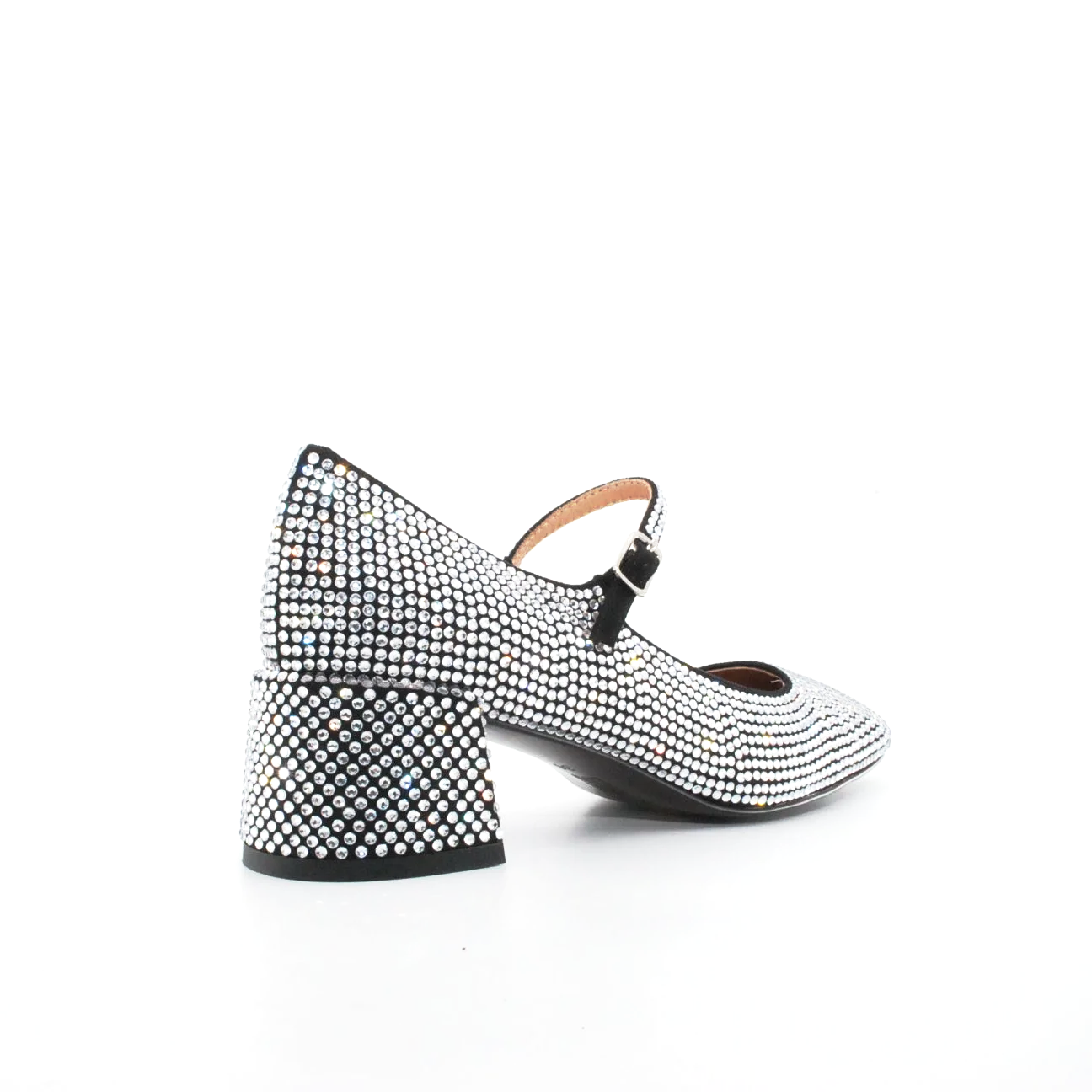 Mary Jane Bibilou in pelle rivestita in strass