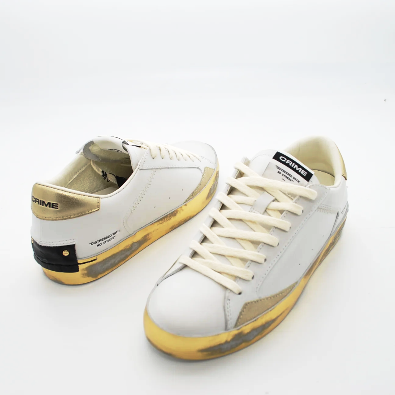 Sneakers Crime London distressed metallic gold
