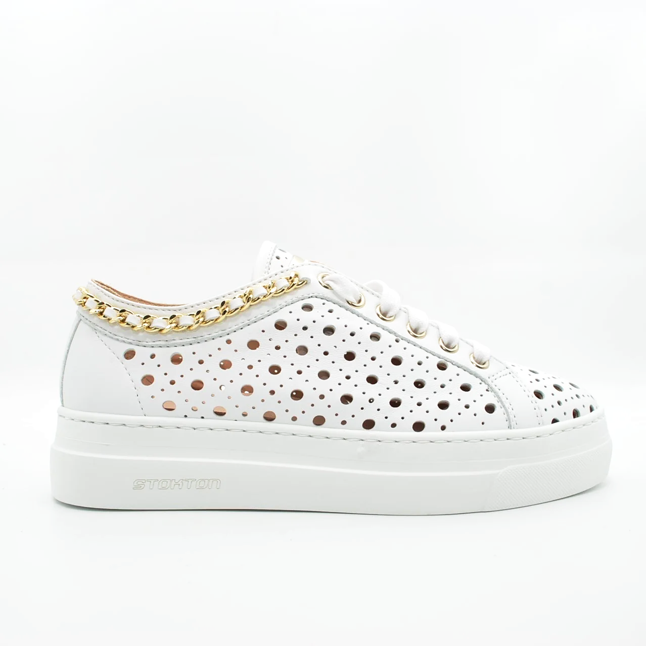 Sneakers Stokton in pelle traforata