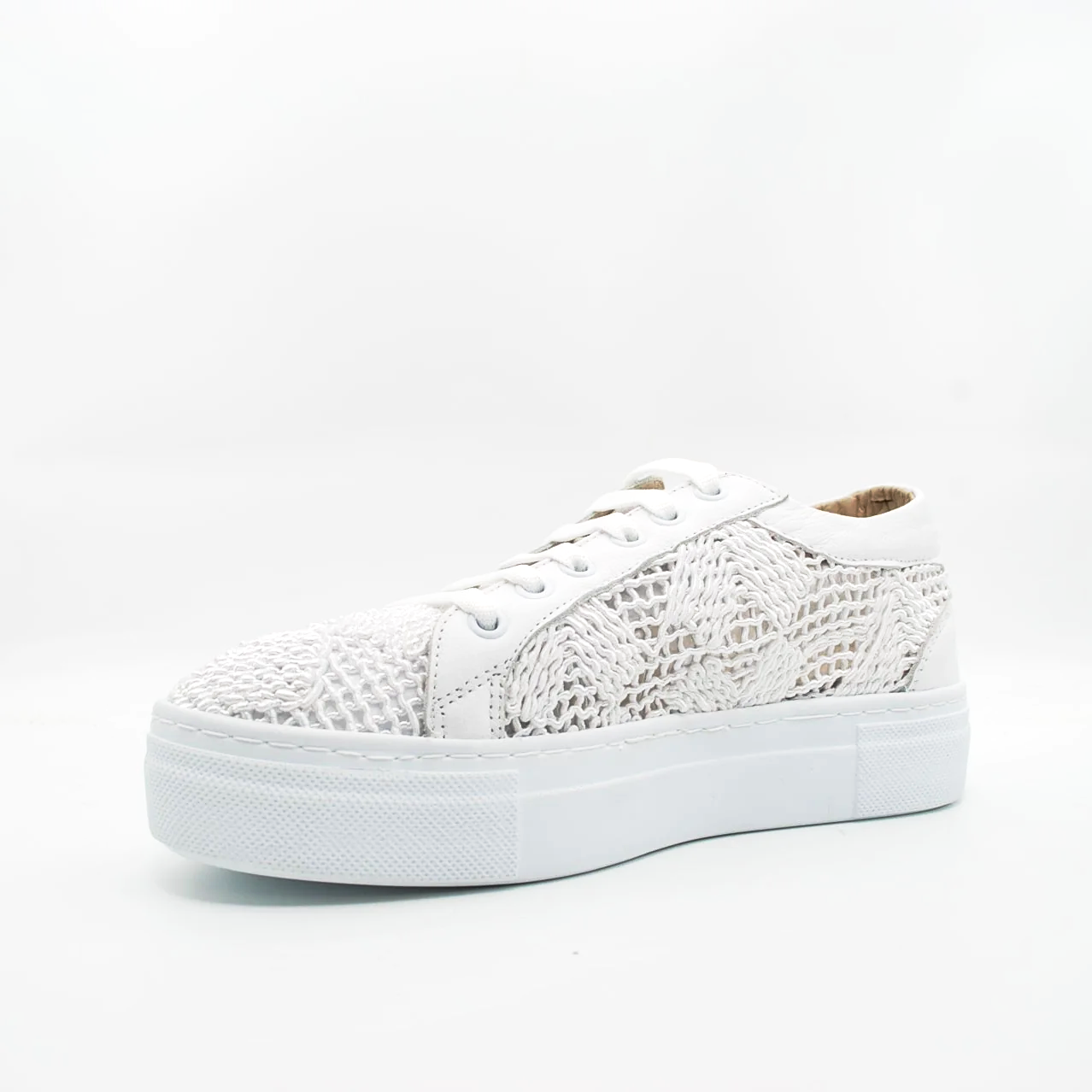 Sneakers Wave in pelle e pizzo
