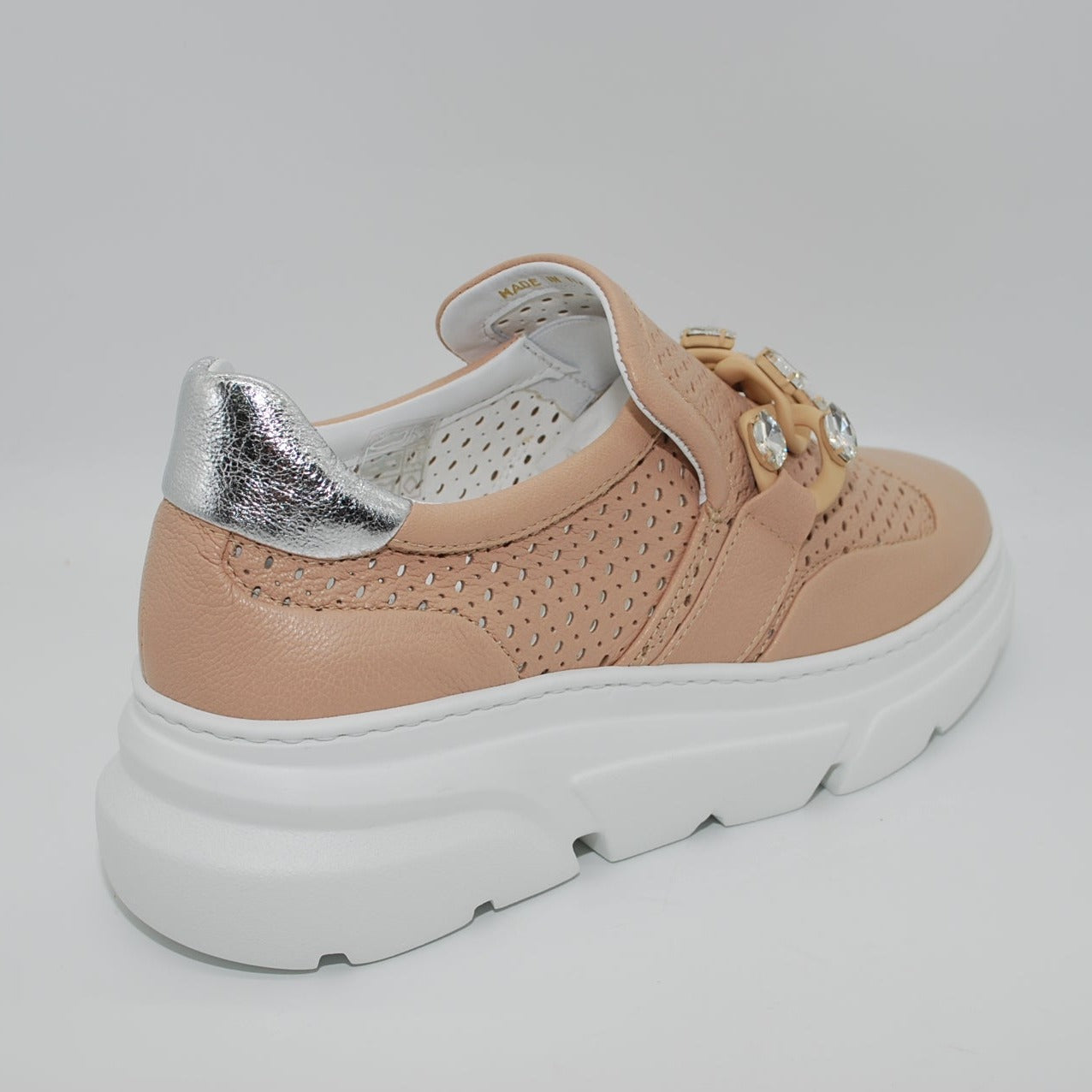 Nika Calzature | Sneakers Stokton in pelle traforata con accessorio